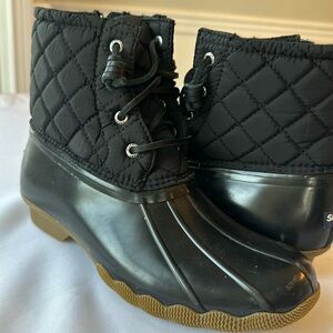 Sperry unisex child Saltwater Boot, Black,